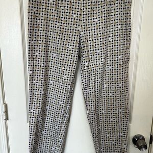 Piazza Sempione Audrey Black and White Star Pattern Pants Made In Italy